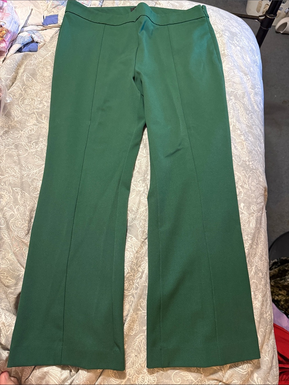 Ann Taylor Emerald Green Boot-Cut Dress Pants